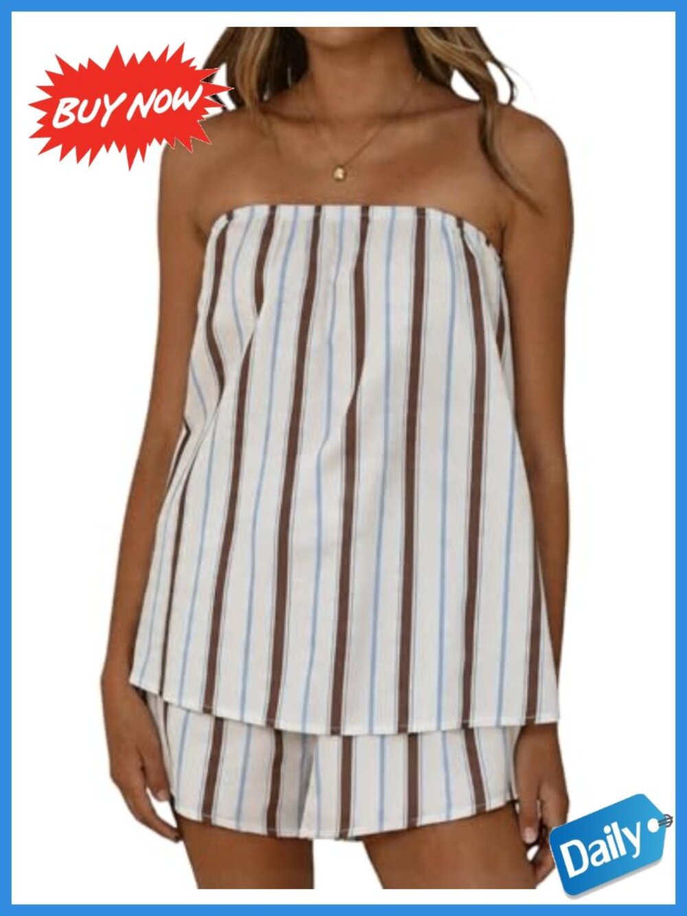 Striped Ribbed Knit Tube Top and Shorts Set Y2K Summer Lounge Outfit Women's 2